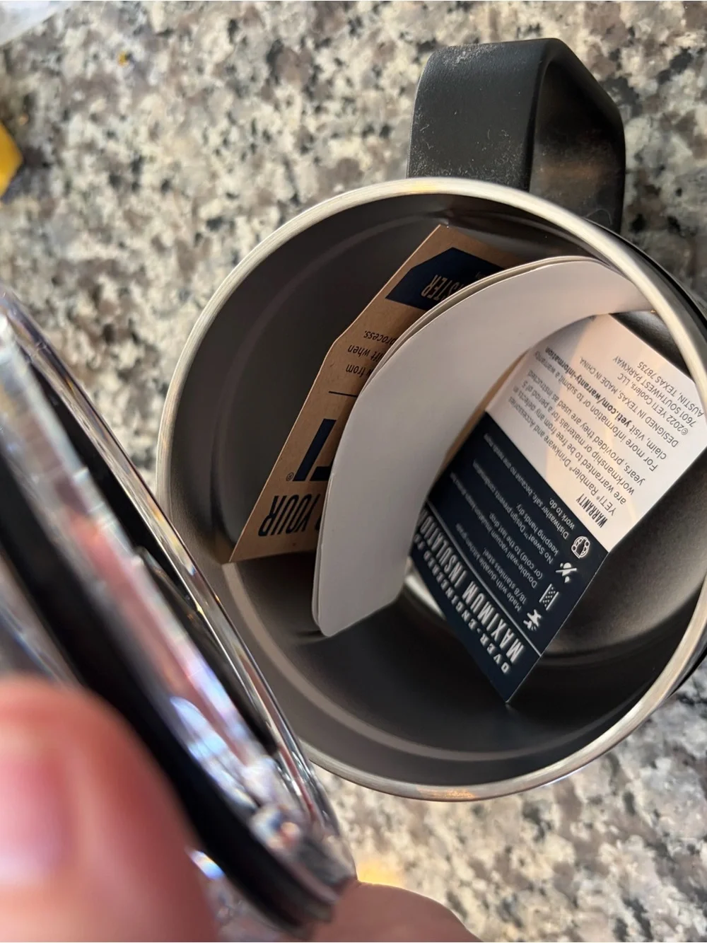 Yeti Black Mug with Clear Lid and Handle - Picture 2 of 2